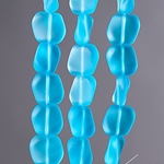 CSG-04-OBL:  Designer Sea Glass - Ocean Blue Sq. Nugget 