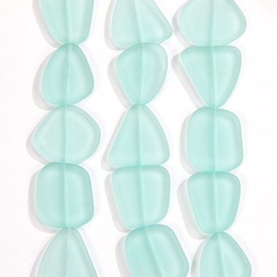 Caravan Beads - - CSG-06-AQU: Designer Sea Glass - Aqua Flat