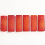 CSG-11-CHR: Designer Sea Glass - Cherry Red Curved Rectangle 35x14mm 