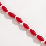 CSG-20-CHR: Designer Sea Glass - Cherry Red Long Bicone 17x8mm 