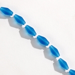 CSG-20-OBL: Designer Sea Glass - Ocean Blue Long Bicone 17x8mm 