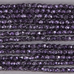 CZF-1164: 4mm Czech Fire Polished - Black Speckled Metallic Silver & Purple (50 pcs) 