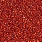 DB0683:  Dyed Semi-Frosted Silverlined Red Orange 11/0 Miyuki Delica Bead 