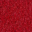 DB0791:  Dyed Semi-Frosted Opaque Bright Red 11/0 Miyuki Delica Bead 