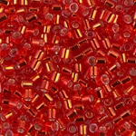 DBL-0043:  Silverlined Flame Red 8/0 Miyuki Delica Bead 