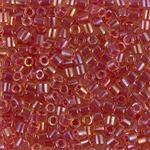 DBL-0062:  Light Cranberry Lined Topaz Luster 8/0 Miyuki Delica Bead 