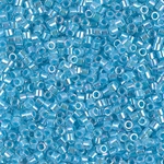 DBM0057:  Aqua Lined Crystal AB 10/0 Miyuki Delica Bead 