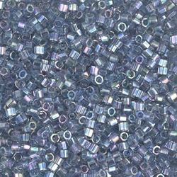 DBMC-0111:  Transparent Blue Gray Rainbow Gold Luster Cut 10/0 Miyuki Delica Bead 