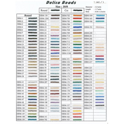 Caravan Beads - Miyuki - DELICA.CARD 842: 10/0 Delica Beads Sample ...