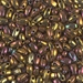 LDP-462:  Miyuki 3x5.5mm Long Drop Bead Metallic Gold Iris approx 250 grams - LDP-462