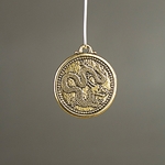 MET-00017: 24mm Gold Plated Dragon Coin Charm 