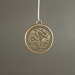 MET-00018: 24mm Antique Brass Dragon Coin Charm 