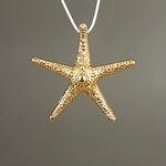 MET-00035: 37mm Antique Gold Large Starfish w/ Bail 