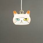 MET-00085: 25 x 21mm Gold Plated Enameled Cat Face Charm 