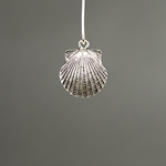 MET-00119: 25 x 17mm Antique Silver Scallop Shell Charm 