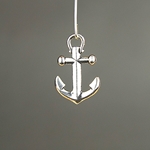 MET-00123: 28 x 18mm Silver Plated Anchor Charm 
