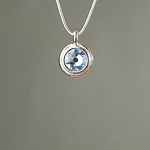 MET-00163: 12mm Silver Plated Crystal Birthstone Pendant - March 