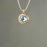 MET-00164: 12mm Gold Plated Crystal Birthstone Pendant - March 