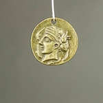 MET-00178: 24mm Antique Brass Roman Coin Charm 