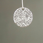 MET-00179: 24mm Antique Silver Stamped Disc Charm 
