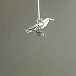 MET-00190: 22mm Silver Plated Raven Charm 