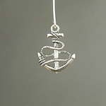 MET-00236: 25mm Antique Silver Anchor and Rope Charm 