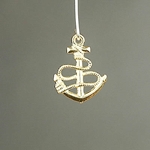 MET-00237: 25mm Gold Plated Anchor and Rope Charm 