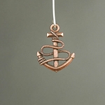 MET-00239: 25mm Antique Copper Anchor and Rope Charm 