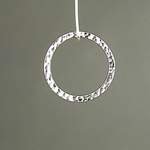 MET-00276: 25mm Silver Plated Hammertone Ring Link 