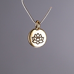 MET-00533: 16 x 12mm Antique Gold Lotus Coin Charm 