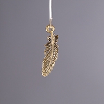 MET-00540: 23mm Antique Gold Feather Charm 