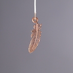 MET-00541: 23mm Antique Copper Feather Charm 