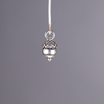 MET-00542: 14 x 7mm Silver Plated Acorn Charm 