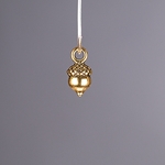 MET-00543: 14 x 7mm Gold Plated Acorn Charm 