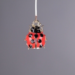 MET-00557: 18 x 14mm Enameled Red Ladybug Charm with Black Rhinestones 