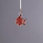 MET-00568: 16 x 11mm Enameled Transparent Red Fish Charm 