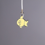 MET-00569: 16 x 11mm Enameled Opaque Yellow Fish Charm 