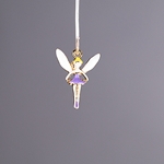 MET-00571: 16 x 13mm Gold Plated Enameled Tinkerbell Charm 