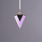 MET-00572: 19 x 14mm Gold Plated Purple Enameled Triangle Charm 