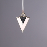 MET-00573: 19 x 14mm Gold Plated Pink Enameled Triangle Charm 