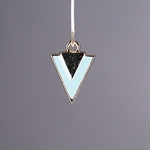 MET-00574: 19 x 14mm Gold Plated Blue Enameled Triangle Charm 