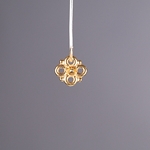 MET-00579: 9mm Gold Plated Decorative 4-Hole Component 