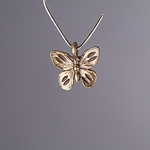 MET-00669: 16 x 14mm Antique Brass Butterfly Charm  