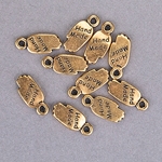 MET-00715: 12 x 5mm Antique Gold Hand Made Tag Charm (10 pcs) 