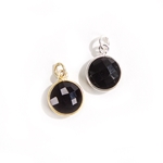 11mm Black Onyx Pendant with Bezel (Sterling or Vermeil) 