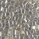 SB-1051:  Miyuki 4mm Square Bead Galvanized Silver 