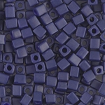 SB-1253:  Miyuki 4mm Square Bead Matte Metallic Royal Blue - Discontinued 