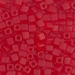 SB-141F:  Miyuki 4mm Square Bead Matte Transparent Ruby - SB-141F*
