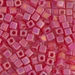 SB-141FR:  Miyuki 4mm Square Bead Matte Transparent Ruby AB approx 250 grams - SB-141FR