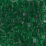 SB-146:  Miyuki 4mm Square Bead Transparent Green 